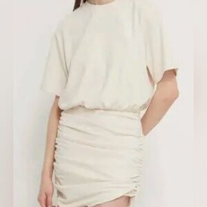 NWOT Abercrombie Cream Ruched Mini Dress